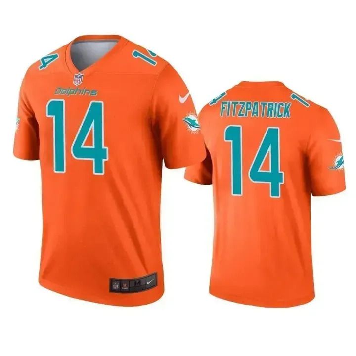 Men Miami Dolphins #14 Ryan Fitzpatrick Nike Orange Inverted Legend NFL Jersey